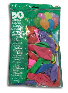 Balionas ovalūs, įvairių spalvų, 50 vnt.