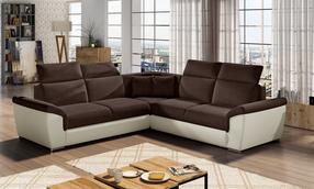Kampinė sofa Federico Sawana 26, Soft 33, ruda sp./smėlio sp., 268 x 268 cm x 102 cm