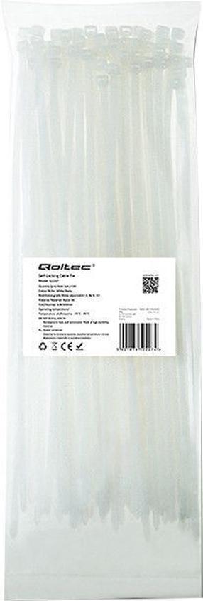 Kinnitusrihm Qoltec, 100 tk, valge v.