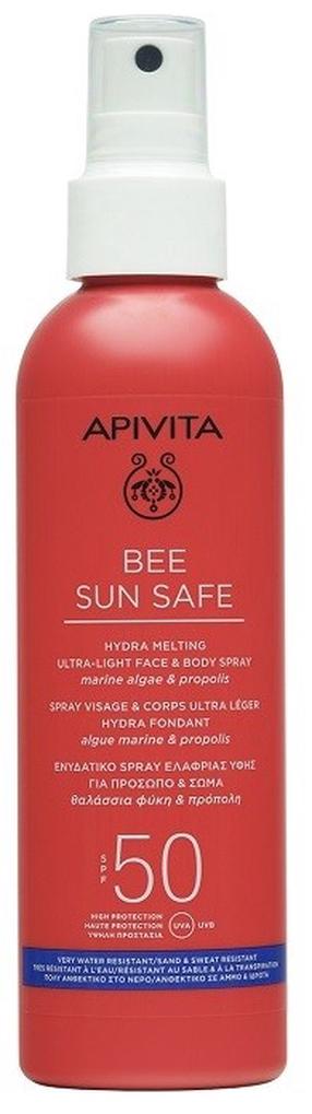 Спрей для ухода за загаром для тела/для лица Apivita Bee Sun Safe Hydra Melding SPF50, 200 мл