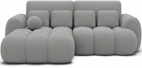 Kampinė sofa - lova Covelion Velvet Calmora 04, pilka sp., kairinė, 167 x 260 cm x 105 cm