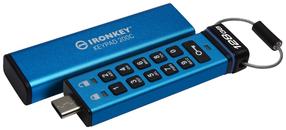 USB atmintinė Kingston IronKey Keypad 200, mėlyna sp., 128 GB