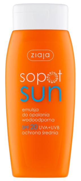 Päevituse hoolduslosjoon keha jaoks Ziaja Sopot Sun Waterproof SPF20, 150 ml