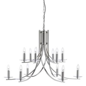 Sietynas kabinamas Searchlight Ascona 41612-12SS, E14, 12 x 60 W, nėra gaubto / sidabro sp.
