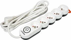 Pikendusjuhe Sthor 72358, 3 x 1,5 mm², 5 m, IP20, 5 pesa, lülitiga, valge v.