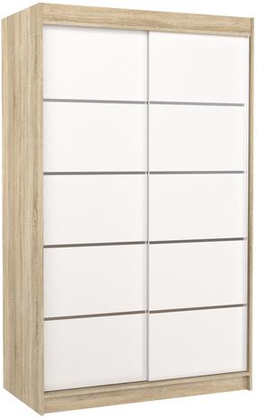 Spinta ADRK Benisso, balta sp./sonoma ąžuolo sp., 120 cm x 58 cm x 200 cm