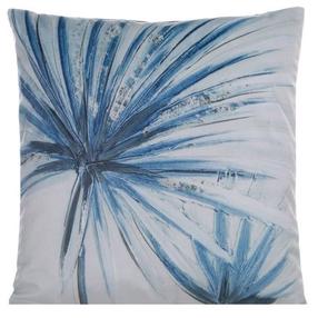Dekoratīvs spilvena pārvalks Velvet 11, krēmkrāsa/zila krās., 45 cm x 45 cm