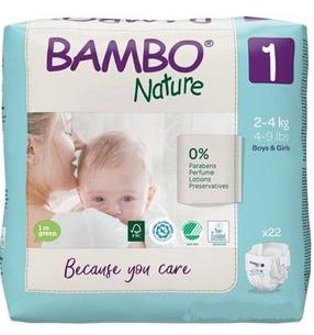 Autiņbiksītes Bambo Nature Classic, 1 izmērs, 4 kg, 22 gab.
