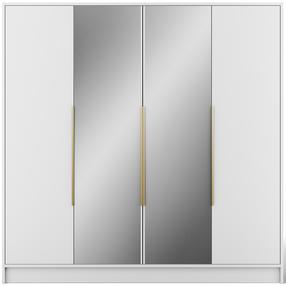 Skapis ADRK Lunara, zelta krās./balta krās., 51 cm x 200 cm x 200 cm, ar spoguli