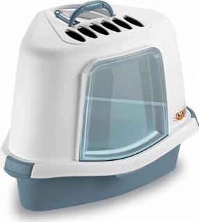 Закрытый кошачий туалет Stefanplast Sprint Corner Plus MS_15775, синий цв., закрытый, 40 см x 56 см x 40 см