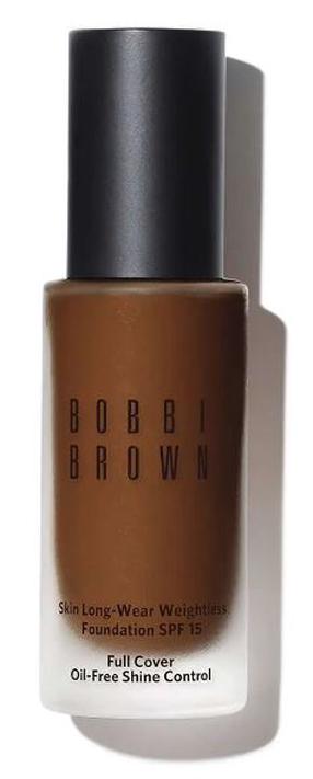 Šķidrā grima bāze Bobbi Brown Skin Long-Wear Weightless, SPF 15, tumši brūna krās., c-084 almond, 30 ml