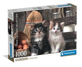 Puzle Clementoni Compact Lovy Kittens 39943, 50 cm x 70 cm, 1000 gab., daudzkrāsaina
