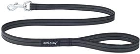 Suņu pavada Amiplay Rubber, melna krās., 1.2m x 1.6cm