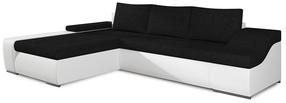 Kampinė sofa Ontario Sawana 14, Soft 17, balta sp./juoda sp., kairinė, 200 x 296 cm x 88 cm