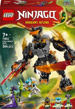 Konstruktorius LEGO® NINJAGO® Cole misijos robotas ir drakono pavidalo Zane 71854, 364 vnt.