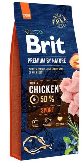 Сухой корм для собак Brit Premium By Nature Sport Chicken, 15 кг