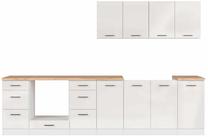Virtuvės baldų komplektas Junona Line, balta sp./golden craft oak sp., 3 m