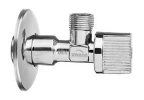 Kampinis ventilis Invena ZW-50-W10-L, unitazo bakeliui, skalbimo mašinai, 1/2" x 3/8"