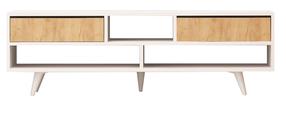TV staliukas Kalune Design Angola, ąžuolo sp./balta sp., 140 cm x 35 cm x 40 cm