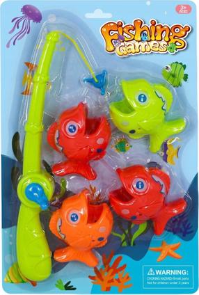 Spēle, makšķerēšana Lean Toys, sarkana krās./zaļa krās./oranža krās.