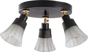 Šviestuvas lubų Opviq Foca N-121 525NOR1121, E27, 3 x 40 W, skaidri sp./juoda sp. / juoda sp.