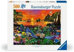 Dėlionė Ravensburger Turtle In The Reef, 36 cm x 49 cm, 500 vnt., įvairių spalvų