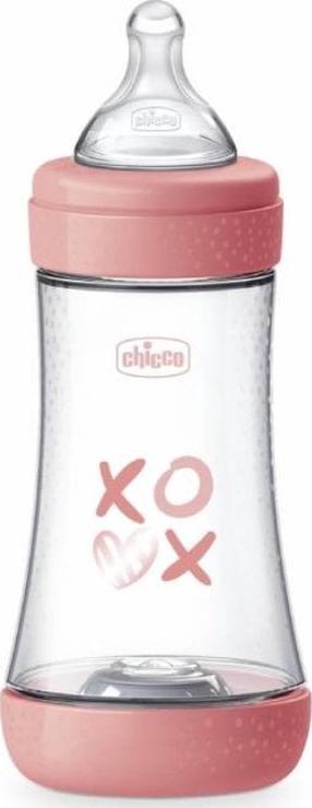 Бутылочка Chicco Perfect 5, 240 мл, 2 мес., розовый цв.