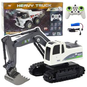  Raadiojuhitav ekskavaator Lean Toys Heavy Truck, 1:24, valge v.