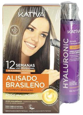 Juuksehoolduse komplekt Kativa Professional Hyaluronic Brazilian Straightening Case, 7 tk, 325 ml
