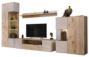 Svetainės baldų komplektas ASM Catalina, vidaus, ąžuolo/balta