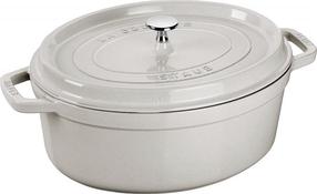 Emalēts čuguna katls Staub La Cocotte, Ø27 cm, 3.2 l, balta krās.