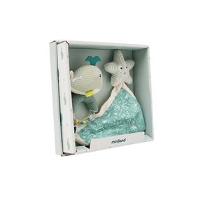 Beebi mänguasjade komplekt Miniland Baby Sea, sinine v./hall v., 2 tk