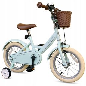 Vaikiškas dviratukas su papildomais ratukais, vaikų Enero Retro, žydra sp., 14"