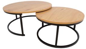 Žurnalinis staliukas Home4you Britu, juoda sp./medžio sp., 80 cm x 80 cm x 35 cm