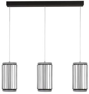 Šviestuvas kabinamas Searchlight Circolo 3LT Cage Bar 54212-3BK, LED, 3000 °K x 35 W, balta sp./juoda sp. / juoda sp.