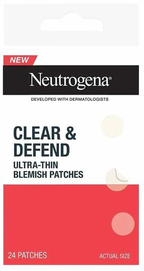 Sejas kopšanas līdzeklis Neutrogena Clear & Defend+ Ultra-Thin Blemish Patches, 24 gab.