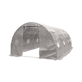 Arkveida siltumnīca ar ventilācijas atverēm 18 m², politelēns, 6 x 3 m, pelēka krās.