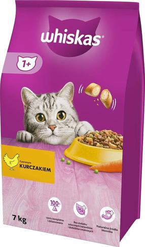 Kuiv kassitoit Whiskas, kanaliha, 7 kg