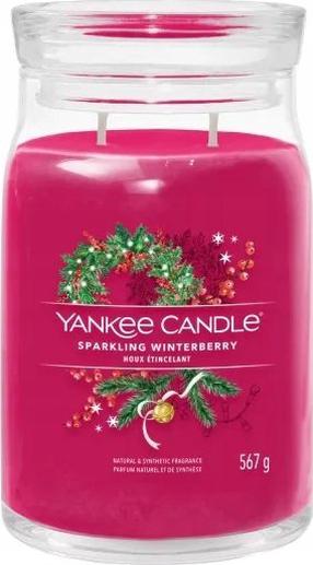 Svece, aromātiskā Yankee Candle Signature Sparkling Winterberry, 60 - 90 h, 567 g, rozā krās.