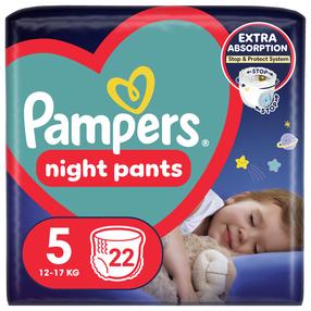 Sauskelnės nakčiai Pampers Night Pants, 5 dydis, 12 - 17 kg, 22 vnt.