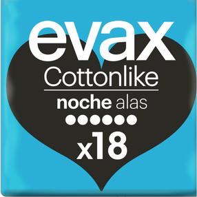 Hügieenisidemed Evax Cottonlike Night, Night, 18 tk