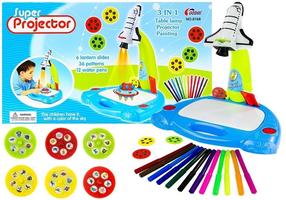 Piešimo projektorius, su priedais Lean Toys Super, mėlyna sp.