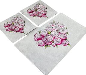 Vonios kilimėlių rinkinys Foutastic Peonia 359CHL3263, įvairių spalvų, 100 cm x 60 cm