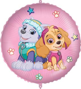 Folinis balionas apvalus Procos Paw Patrol Skye And Everest, įvairių spalvų