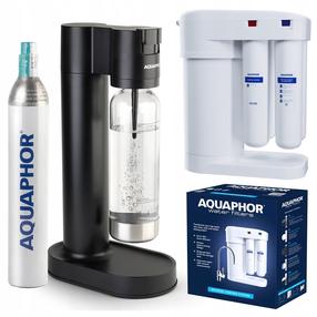 Karastusjoogi valmistamise masin, koos filtriga Aquaphor Pearl RO-101S, must v.