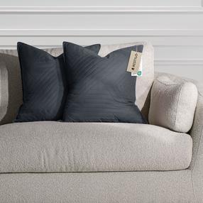 Dekoratyvinės pagalvėlės užvalkalas Restilo Softa, grafito, 45 cm x 45 cm, 2 vnt.