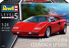 Konstruktors, automašīna Revell Lamborghini Countach LP500 07730, 124 gab., sarkana krās.
