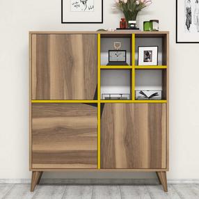 Spintelė Kalune Design Pulse 845HCT3917, ruda sp./geltona sp., 30 cm x 100 cm x 115 cm