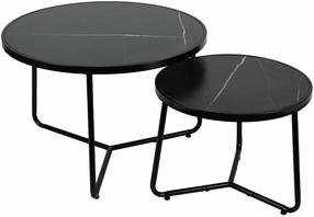 Kafijas galdiņu komplekts Lars, melna krās., 50 - 70 cm x 70 cm x 39 - 47 cm, 2 gab.