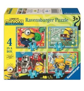 Puzle 4in1 Ravensburger Minions, 19 cm x 14 cm, 72 gab.